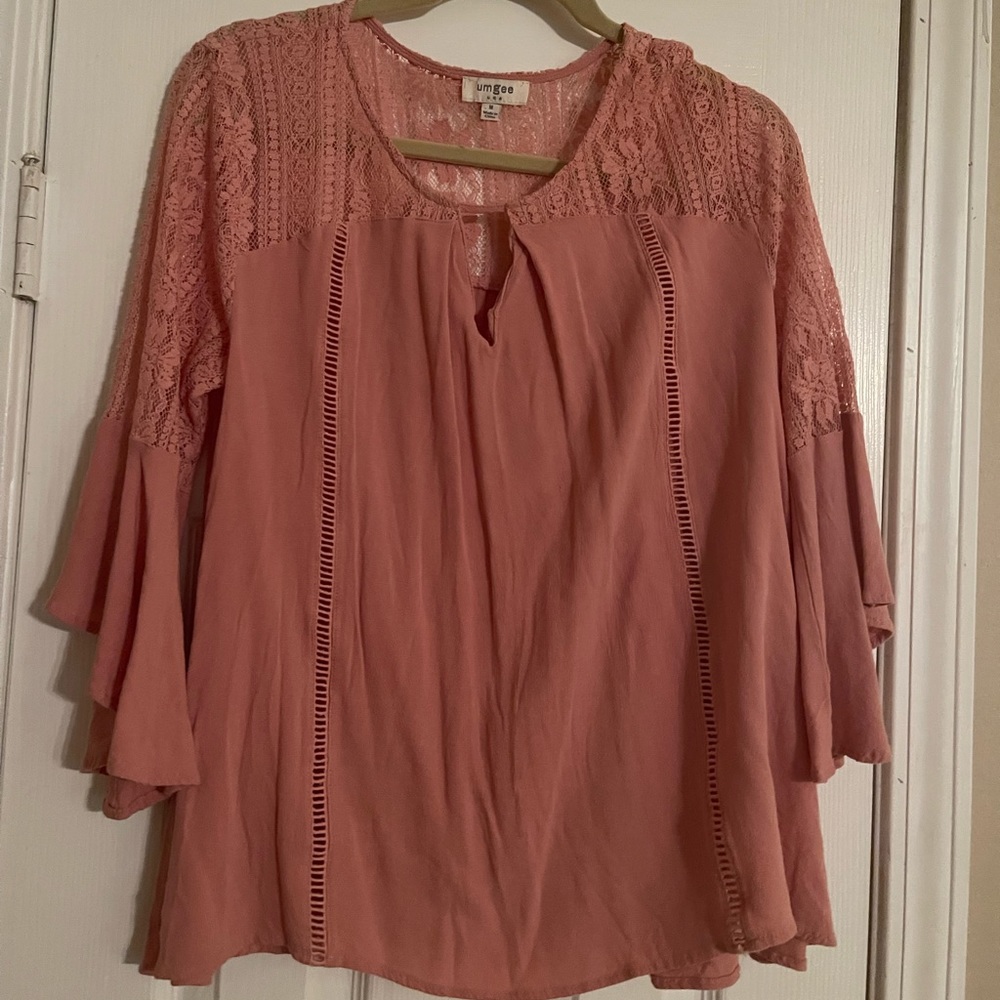 Mauve Umgee bell- sleeve top